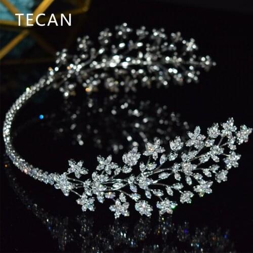 Fashion High Quality Crystal Bride Headband Hair Band 100% Zirconia Female Jewelry Wedding Hair Accessories Tiara Crown