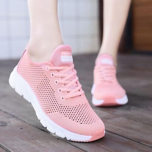 Womens Sports Shoes 2021 New Womens Leisure Shoes Non Slip Comfortable Sole Running Shoes Womens Flat Sports Shoes