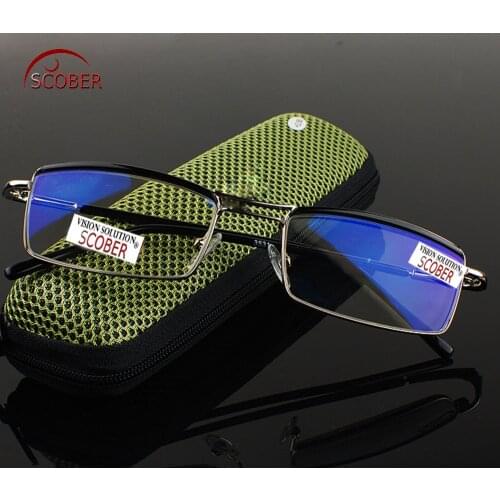 2019 Leesbril Reading Glasses Women Reading Glasses Alloy Coated Lens Business Double Bridge Spectacles +1 To +4 Progressive Or