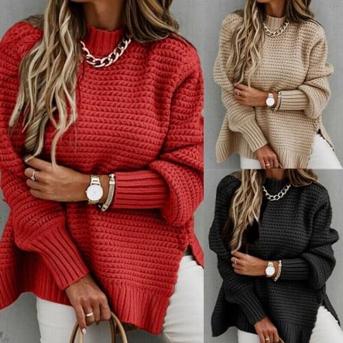 Winter Women Baggy Knitted Oversized Sweater Jumper Knit Casual Pullover Tops UK