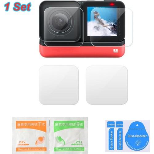 BRDRC 1/2/3 Set Anti-Scratch Screen and 4K Lens Tempered Glass Film Protector for Insta 360 ONE R Panorama Camera