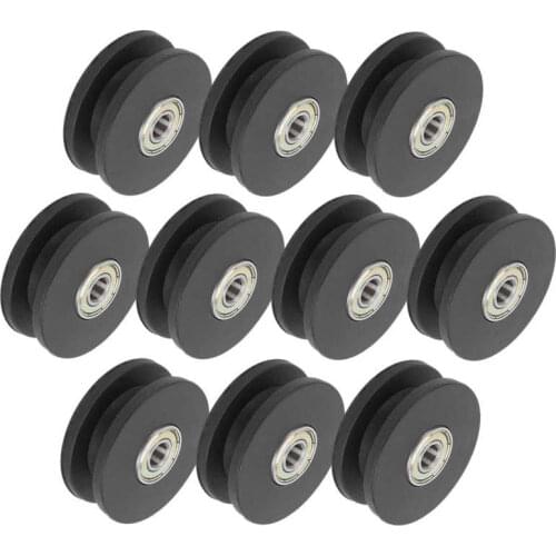 10pcs 50mm Gym Nylon Bearing Pulley Wheel Exercise Strength Training Fitness Equipment Part Accessories