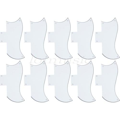 10Pcs White 3PLY Pickguard Guitar Scratch Plate ABS for Electric Guitar Replacement