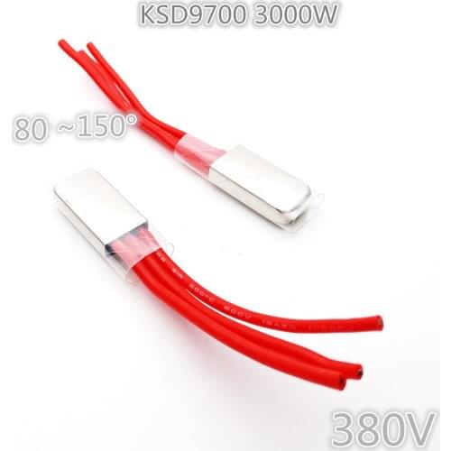 10PCS 3000W Thermal protector for three-phase motor KSD9700 80~150 Degrees Temperature control switch/Temperature switch 380V