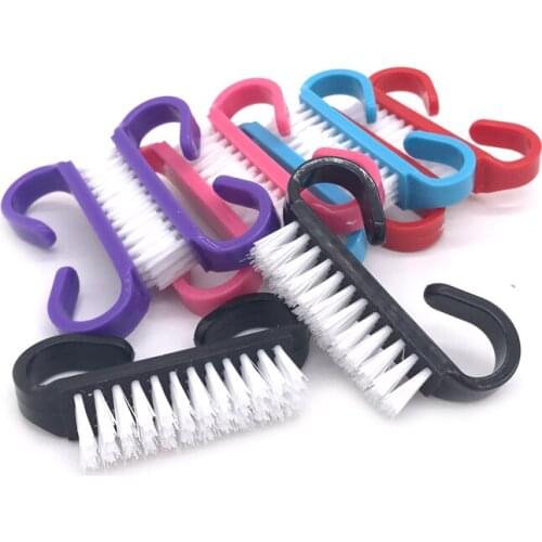 100pcs Soft Nail Cleaning Brush Nail Art Dust Cleaner Handle Scrubbing Brush File Care Manicure Pedicure Gel Nail Accessories