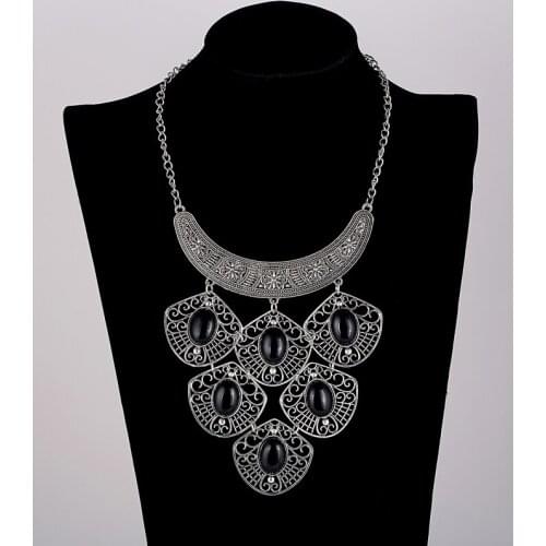 2017 Big Collar Necklace Bib Chain Antique Silver Choker Turkish Gypsy Ethnic Hippy Bohemian Tibet Tribal Necklaces