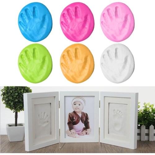 3D Newborns Molds Baby Handprint Footprint Photo Frame for Baby Care Babies Souvenir Casting Newborn Footprint Soft Clay Inkpad