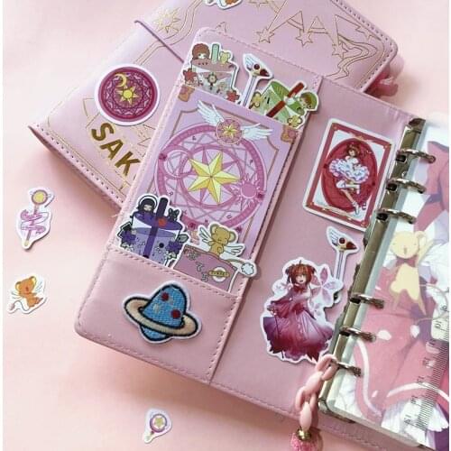 Anime Sakura Card Captor Action Figure Printed Paper Handbook Magic Notebook Lovely Moon Star Diary Book Stationery Set 3 Styles