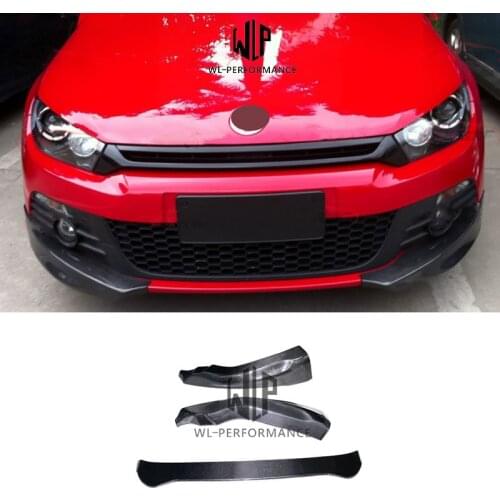 VW Scirocco High Quality Carbon Fiber Front Bumper Side Splitters Car Styling For Volkswagen Scirocco Car Body Kit 2009-2014