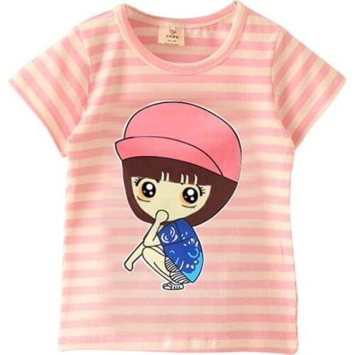 Brand 2018 new fashion kids baby girls t-shirts clothing childrens clothes 100%cotton blouse cute cartoon summer short t shirts