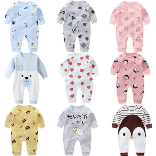 Infant Clothing Baby Girl Boys Cotton Cute Animal Print Clothes Autumn Spring Newborn Baby Rompers For Baby Jumpsuit Costume