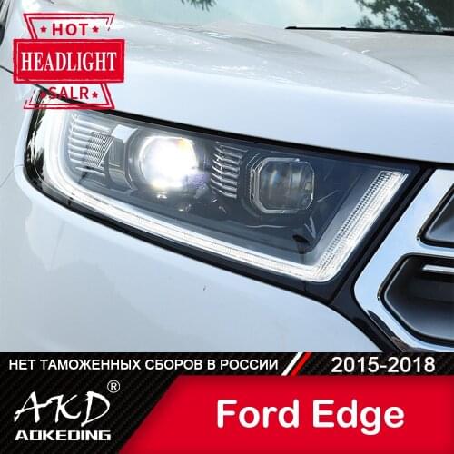 For Car Ford Edge Head Lamp 2015-2018 Car Accessory Fog Lights Day Running Light DRL H7 LED Bi Xenon Bulb New Edge Headlights
