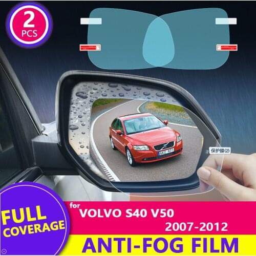 For Volvo S40 V50 2007-2012 2010 2011 Full Cover Rearview Mirror HD Film Anti-Fog Rainproof Auto Mirror Sticker Car Accessories