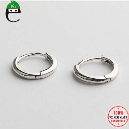 ElfoPlataSi Real 925 Sterling Silver Fashion Geometric Charm Hoop Earring For Women Wedding Fine S925 Wholesale Jewelry DS245