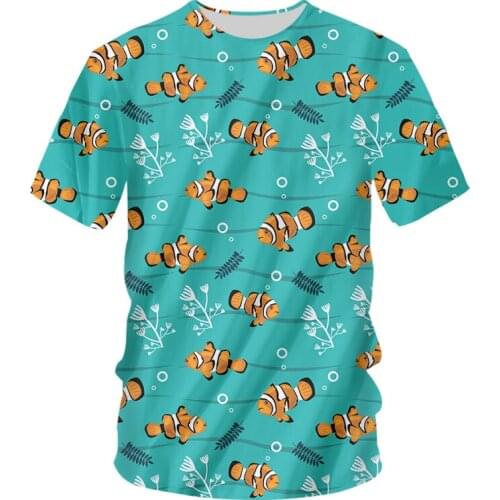 IFPD EU Size Men Hot Sale Clownfish Casual Tshirt 3D Print Animal Casual Short Sleeve Harajuku Shirts Summer Fashion Tops 6XL