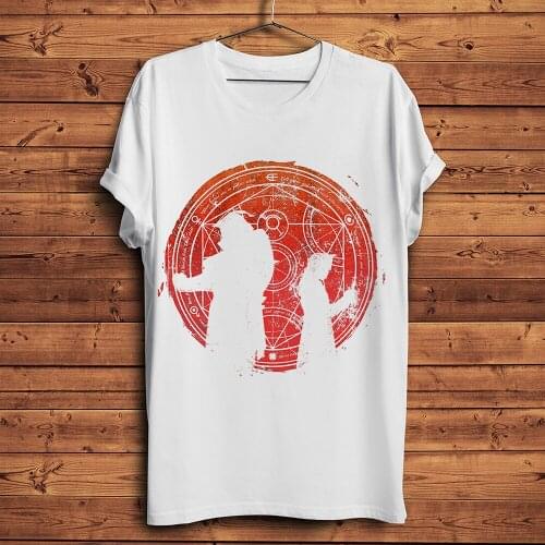 Fullmetal Alchemist Edward Elric and Alphonse Elric tshirt men white casual short sleeve t shirt unisex manga streetwear tee