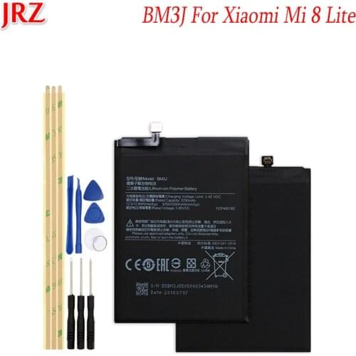 JRZ 3250/3350mAh BM3J For Xiaomi Mi 8 Lite Backup Battery High Quality phone Replacement Batteries Bateria with Tools Set