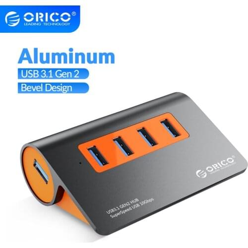 ORICO USB3.1 Gen2 HUB 10Gbps Aluminum USB Hub With 12V Power Adapter OTG Splitter USB Several Port Extension Computer Peripheral