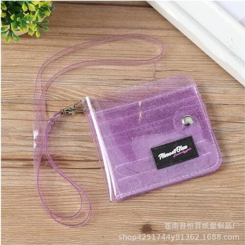 Transprent Jelly Neck Wallet Laser Halter Girls Coin Purse Ins Korea Letter Glitter Laser Card Holder Bag Clutch Women Wallets