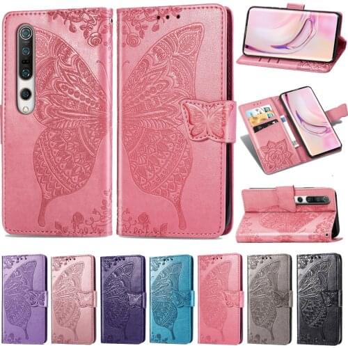 Wallet Leather Flip Case for Redmi Note9S Note9Pro 8 8A 7 7A 5Plus K30Pro Xiaomi10 10Pro 3D Butterfly Embossed Flip Wallet Case