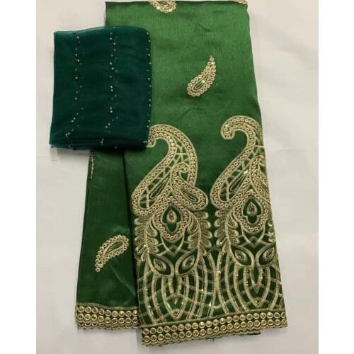 George Lace Fabric 2021 High Quality Nigerian Embroidered Guipure Material Indian George Sewing material 5+2Yards