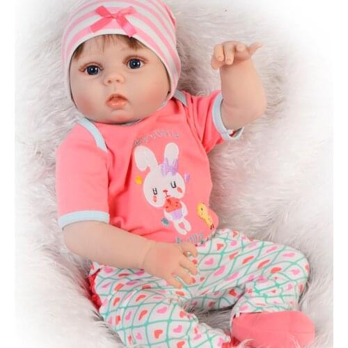 Little girl Lucy reborn baby doll 23 inch Full silicone vinyl body bebe reborn menina can bathe children gift toy dolls