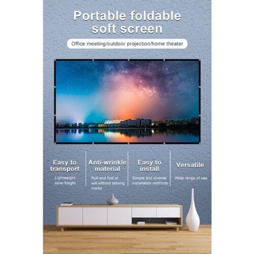 2021 New TV Screen Folding Portable Soft Home Outdoor KTV Movie Projection Screen