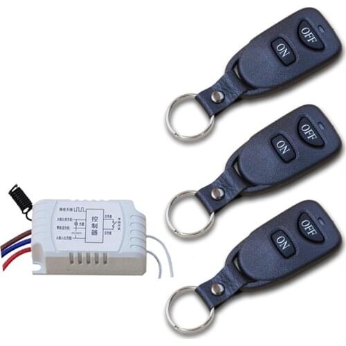 New RF Wireless Remote Control Relay Switch Security System Garage Door Gate Electric Doors 220V Receiver with 3pcs Transmitter