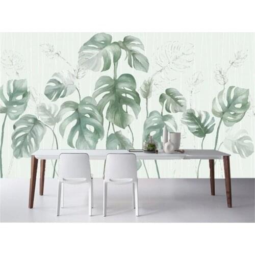 Beibehang Custom wallpaper murals Vintage fresh palm plantain leaf Photo 3d wallpaper papel de parede para quarto 3d wallpaper