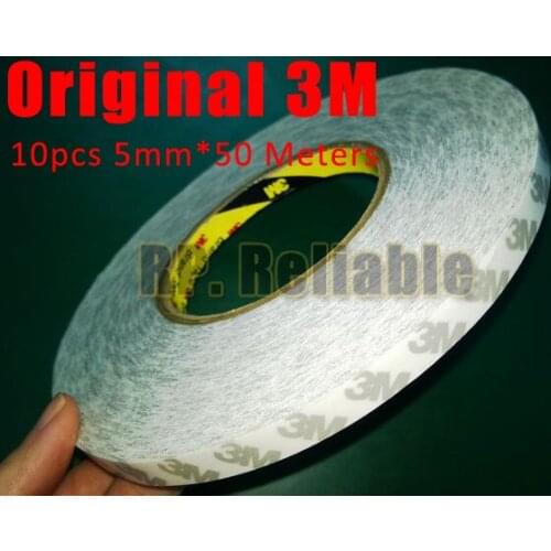 Wholesale! 10x 5mm*50M 3M 9080 Translucent Double Sides Adhesive Tape for Electronic Nameplate Phone Screen Glass LED Strip Bond