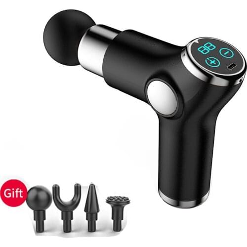 LCD fascia gun high frequency 6 Speed muscle relaxation massage gun stick mini fitness body masseur pain releif dropshipping
