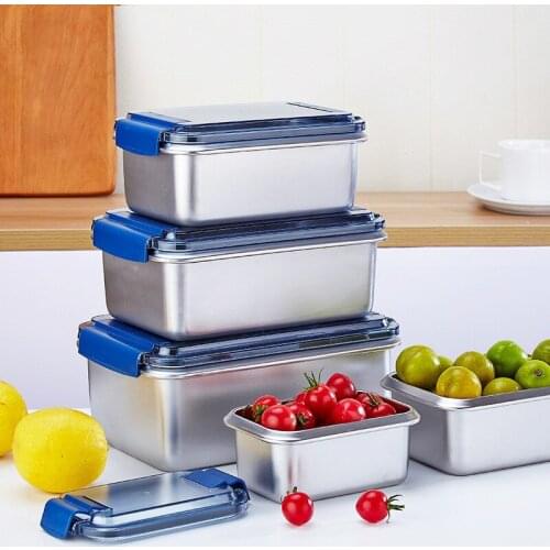 Portable Stainless Steel Lunch Box with Plastic Sealing Cap Large Capacity Leak-Proof Food Storage Containers Microwae Heating