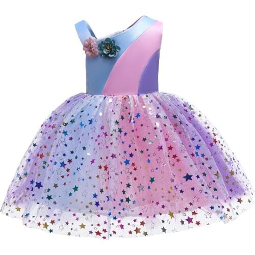 Girls Dress Rainbow Tutu Princess Dress Kids Dresses For Girls Costume Wedding Birthday Party Gown Children Clothing vestidos