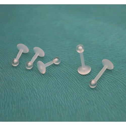 Bioflex Retainer Lip Stud Straight Labret Rings Earrings Clear Acrylic Bio 6mm 8mm 10mm 16G Fashion Body Piercing Jewelry