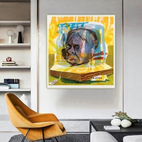 Dana Schutz《Untitled(Head Of Timothy Leary)》Abstract Canvas Art Oil Painting Artwork Picture Wall Hanging Decor Home Decoration