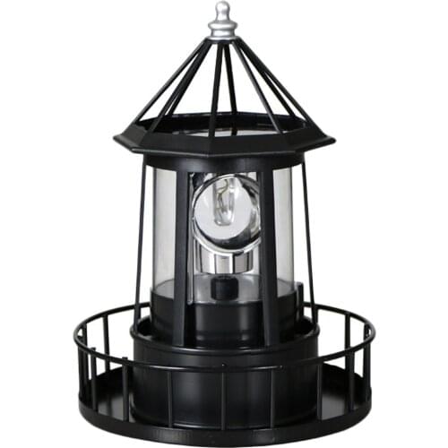 LED Solar Revolving Light Decorative Landscape Lamp Outdoor Light Rotating Lighthouse Resin Hardware Iron Landscape Light