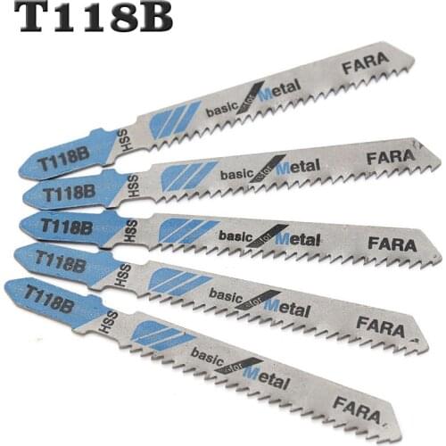5PCS High Quality T118B Hcs Ground Teeth Straight Cutting T-Shank Jig Saw Blade for Wood