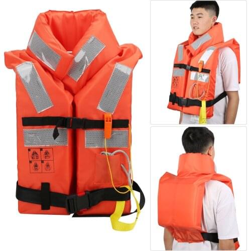 Universal Adult Life Jacket Boating Vest Swimming Boating Ski Vest+Whistle High Buoyancy Life Jacket With six reflectors