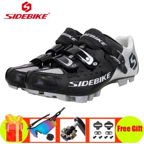 SIDEBIKE Cycling Sneakers Men Mountain Bike Shoes Add SPD Pedals Non-slip Breathable Self-locking Racing Bicycle MTB Footwear