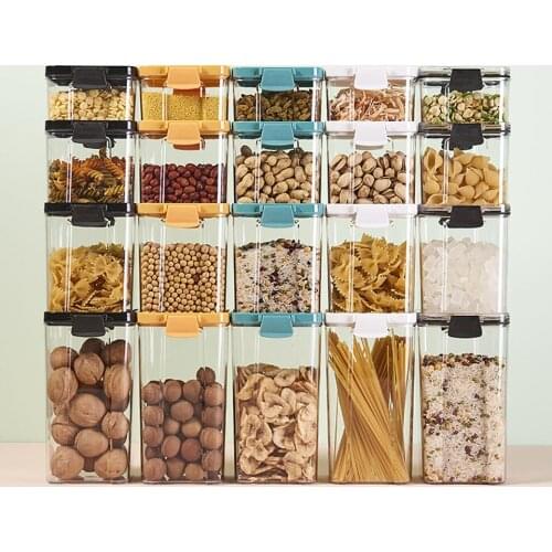 Moisture-proof Fresh-keeping Storage Bottle Easy and Effortless Opening 4 Capacity Save Space Kitchen Sealed Storage Tank