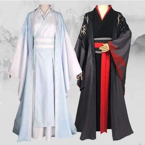 Wei Wuxian/Lan Wangji Cosplay Costumes Ancient Mo Dao Zu Shi Grandmaster of Demonic Cultivation Halloween Costume Wigs C89K223