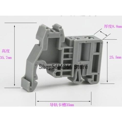 10 Pcs 35mm Din Rail Screw Fixed Terminal Block End Stopper Clamps Gray