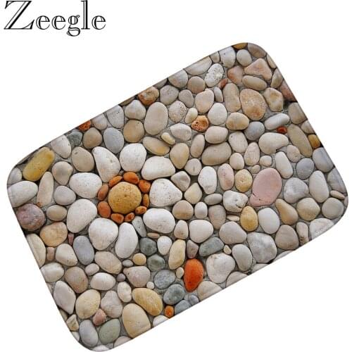 Zeegle Floor Mat Doormat Flannel Hallway Rug Non-slip Outdoor Mat Kitchen Carpet Bathroom Rug Absorbent Foot Mat Door Mat