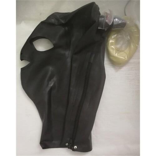 Latex Woman Mask Hood with Wigs Open Eyes and Mouth Cosplay Costumes