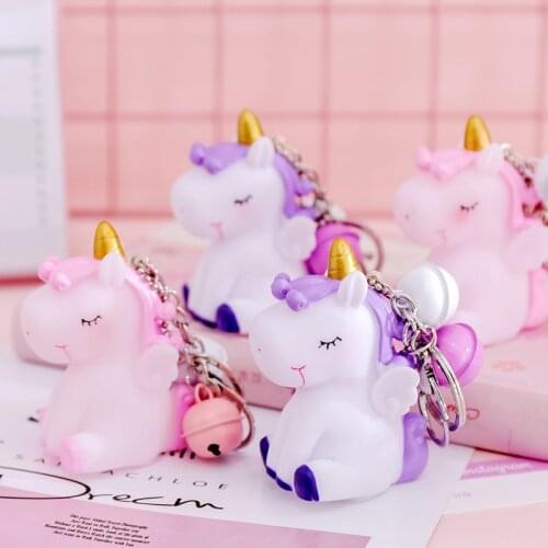 1pc Pink Girl Heart Unicorn Key Chain Pendant Cartoon Creative School Bag KeyChain Pendant Gift Baby Shower Favors Party Favors