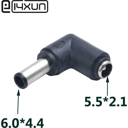 1pcs 5.5*2.1 Female to 6.0*4.4 Male AC DC Power Adapter Plug Connector dc jack tip Notebook Laptop for Sony 90 degree