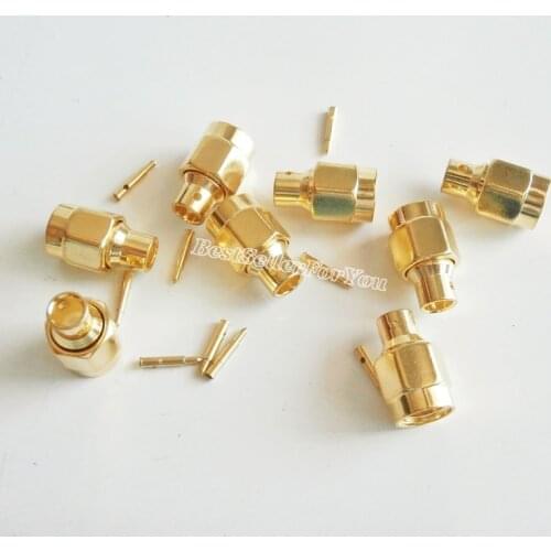 10Pcs SMA solder plug Male straight connector For semi-rigid RG402 0.141" cable
