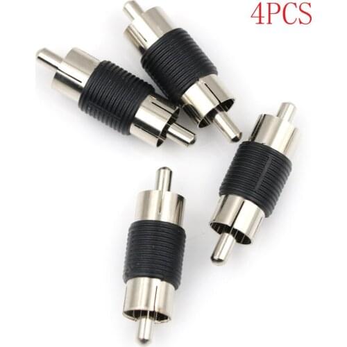4pcs RCA Male To Male AV Audio Video Plug Jack Extension Cable Connectors RCA Male To Connectors Couplers Adapters Household