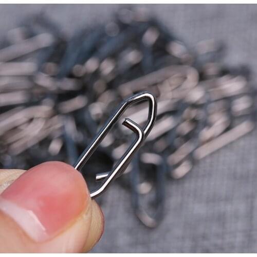 50PCs Portable Power Clips Barrel Swivel Tackle Fast Snap Multipacks Fishing Hanging Snap Fishing accessories