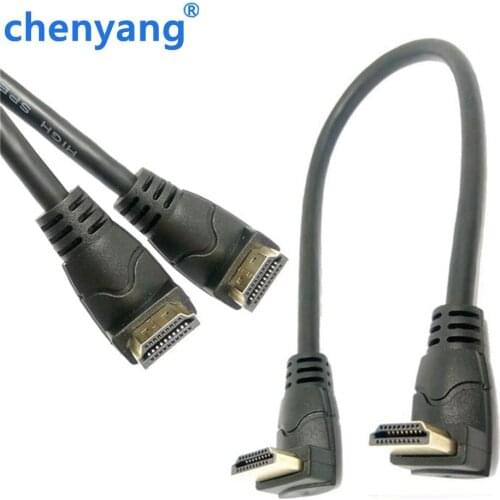 60cm/180cm HDMI-compatible 2.0 4K 3D Dual 90 Degree Down Angled HDMI Male to Down Angled HDMI Male HDTV Cable for DVD PS3 PC